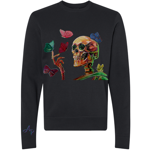 Skeleton Butterflies Crewneck