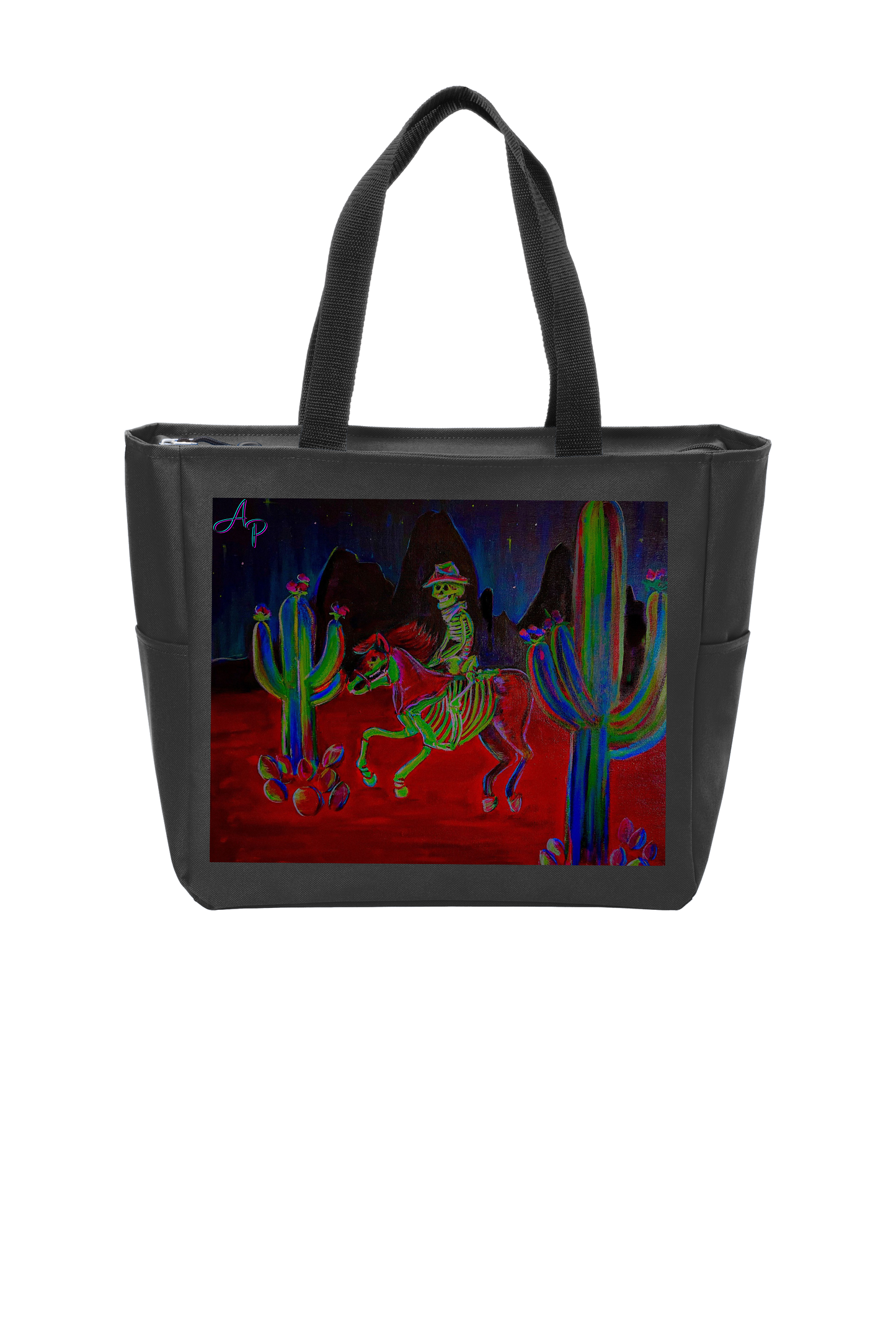 Small Zipped Cowboy Skeleton Tote